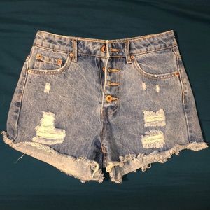 High waist jean shorts